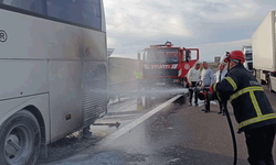 Bolu'da yolcu otobüsü alev aldı
