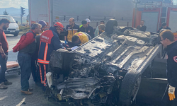 Çorum’da takla atan otomobilim sürücüsü yaralandı