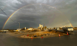 Eskişehir’de gökkuşağı manzarası büyüledi