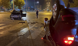 Kayseri’de kazaya karışan otomobil takla attı: 2 yaralı