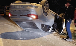 Sakarya'da otomobil yola dökülen kuma çarparak takla attı