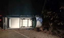 Bilecik'te kontrolden çıkan pikap PTS direğine çarptı