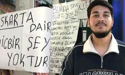 ESKART sorularından bunalan market sahibi işyerine astığı notla gündem oldu
