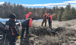 Eskişehir’de 12 metrelik çukura düşen köpek kurtarıldı