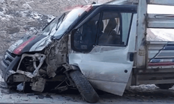 Hakkari’de kontrolden çıkan kamyonet direğe çarptı: 1 yaralı