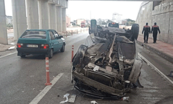 Mersin'de takla atan otomobilin sürücüsü yaralandı