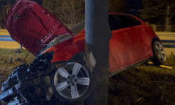 Otomobil refüjdeki ağacın üzerine çıktı: Sürücü ağır yaralı