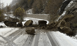 Sinop'ta heyelan nedeniyle yol ulaşıma kapandı