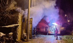 Uşak’ta samanlıkta çıkan yangında 5 koyun telef oldu