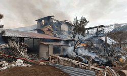 Antalya'da çıkan yangında ev küle döndü, 1 kişi dumandan etkilendi, 3 hayvan telef oldu