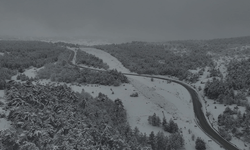Bozdağ'da kar güzelliği havadan görüntülendi