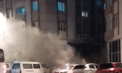 Tekirdağ'da park halindeki otomobile alev alev yandı