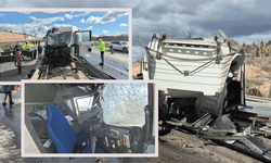 Eskişehir-Ankara yolunu savaş alanına çeviren kaza! Kireç yüklü tır hurdaya dön