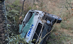 Bilecik'te servis aracı uçuruma yuvarlandı: 1 yaralı