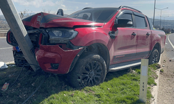 Elazığ’da kamyonet direğe çarptı: 1 yaralı