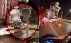 Eskişehir’de tepki çeken görüntü: Mikser betonu yola saçtı