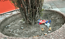 Eskişehir’in en işlek noktasında saksılar çöplüğe döndü