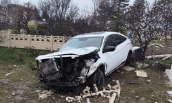 Elazığ'da otomobil mezarlığa girdi