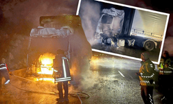 Eskişehir yolunda büyük yangın: Tır alev topuna döndü