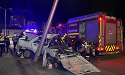 Karaman’da otomobil direğe çarptı: 1’i ağır 2 yaralı  •