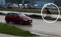 Odunpazarı’nda ters yöne giren motokurye tepki çekti