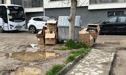 Tepebaşı’nda konteyner çevresindeki koliler tepki çekti