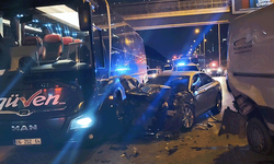 İstanbul'da zincirleme kaza: Alkolü sürücü otobüse çarparak durabildi