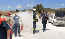 Eskişehir’de okul önünde park halindeki araçta korkutan yangın