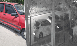 Eskişehir’de park halindeki araca çarpıp kaçtı: O anlar kamerada