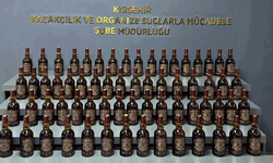 Kırşehir’de bir araçta 65 şişe kaçak içki ele geçirildi