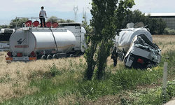 Konya'da kontrolden çıkan tanker şarampole devrildi: 1 yaralı
