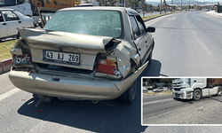 Kütahya'da tır otomobile çarptı: 1 yaralı