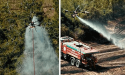 Yangında ilk kez kullanılan yenilikçi dron sistemi başarıyla test edildi