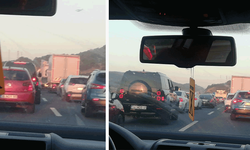 Eskişehir yolunda akşam saatlerinde yoğun trafik