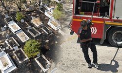 Eskişehir'de mezarlar alevler içinde kaldı