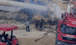 Eskişehir’de saman balyaları yandı