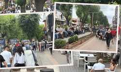 Şehrin işlek caddelerinde kalabalık var, alışveriş yok