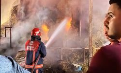 Sakarya'da samanlık alev alev yandı, 4 kişi dumandan etkilendi