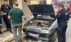 Aydın'da seyir halindeki otomobilde çıkan yangın paniğe neden oldu