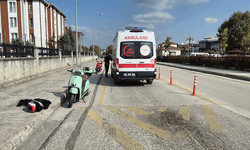 Düzce'de devrilen motosikletin sürücüsü yaralandı