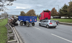 Eskişehir çevre yolunda traktör kazası: Trafik kilitlendi