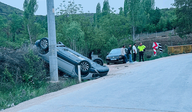 Bilecik'te kaza: Takla atan aracın sürücüsü yaralandı