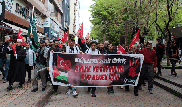 İsrail’in saldırılarına Eskişehir’de protesto