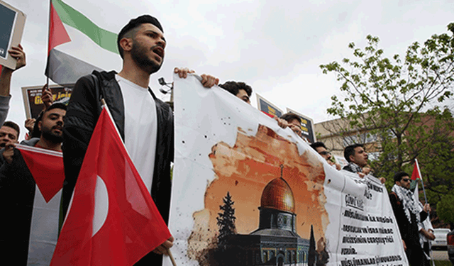 Eskişehir’de öğrencilerden Filistin eylemlerine destek