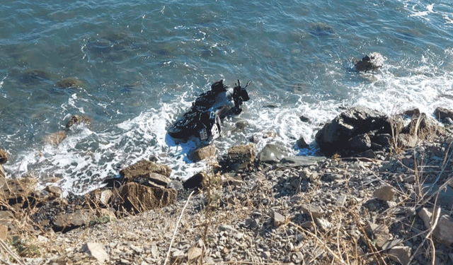 Tekirdağ'da dengesini kaybeden motosikletli sürücü denize düştü