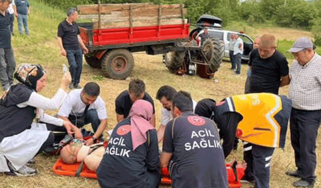 Bilecik'te kontrolden çıkan traktör devrildi: Sürücüsü ağır yaralandı