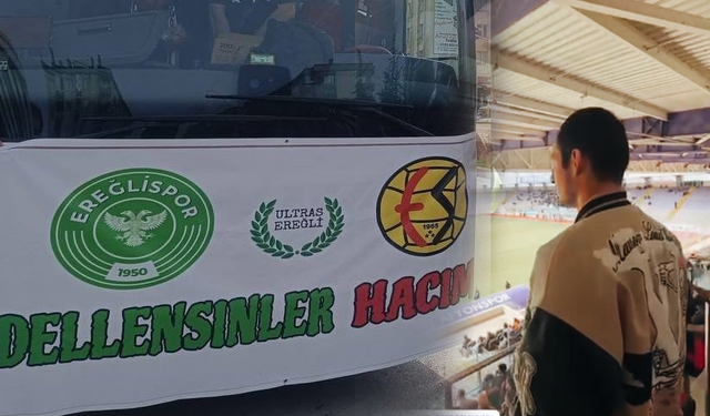 Komşuda Eskişehirspor pankartı açıldı, Necati Önal tribündeydi