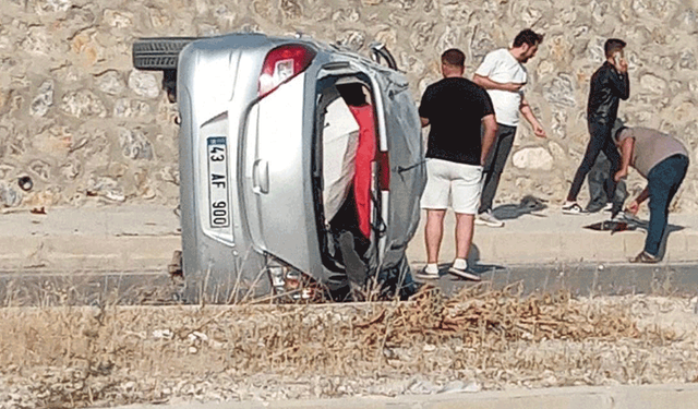 Kütahya’da takla atan araçta sürücüsü yaralandı