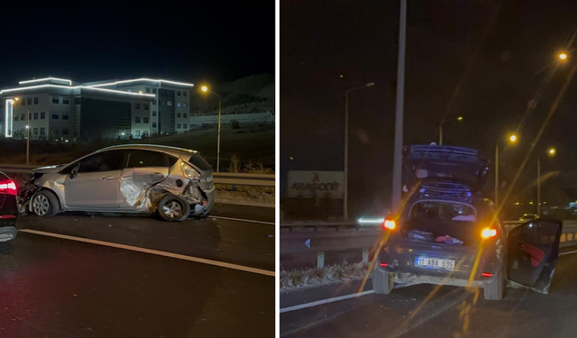 Eskişehir yolunda iki araç çarpıştı: Trafik kilit oldu