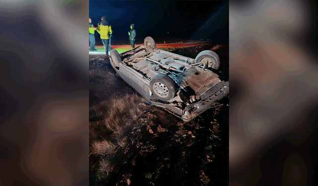 Afyonkarahisar'da takla atan otomobilin sürücüsü yaralandı